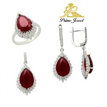 Gümüş zirkon taşlı set